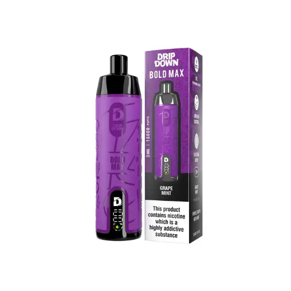 Drip Down Disposable Grape Mint Bold Max 15000 Puffs